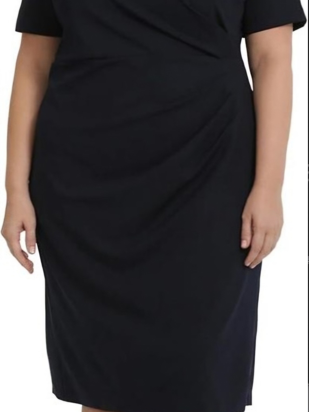 NWT Maggy London Twilight Navy Scuba Crepe Sheath Midi Dress Size 16